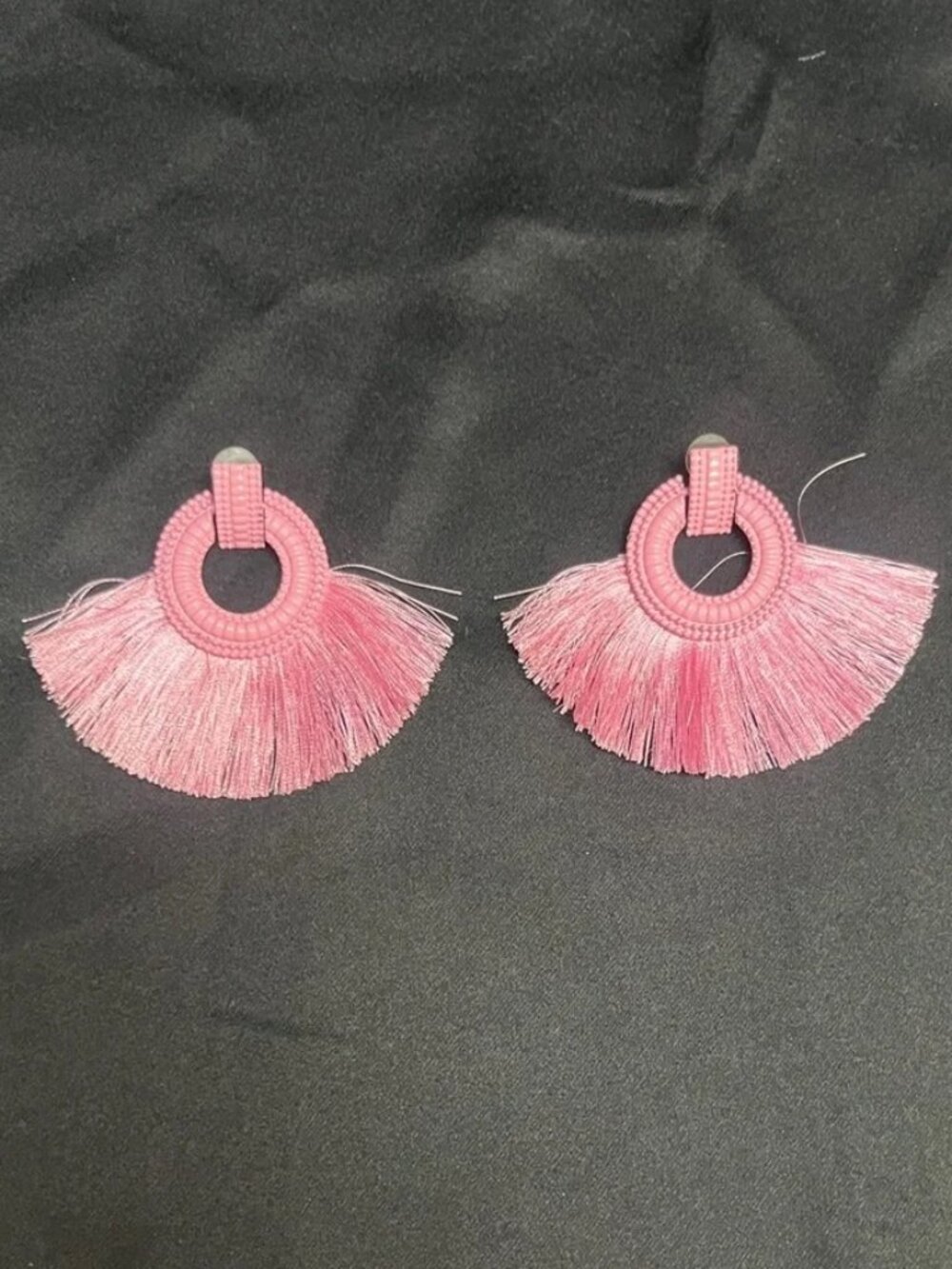 💖✨ Pink Fringe Fan Drop Earrings | Bold Statement Glam 🌸💫